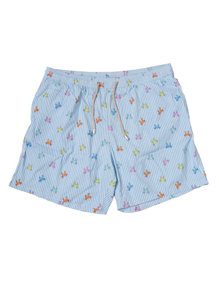 Lighting Micro Stretch-Pinchy Multi Stripes 30 Light Blue Polyester Boxer Mare Bimbo