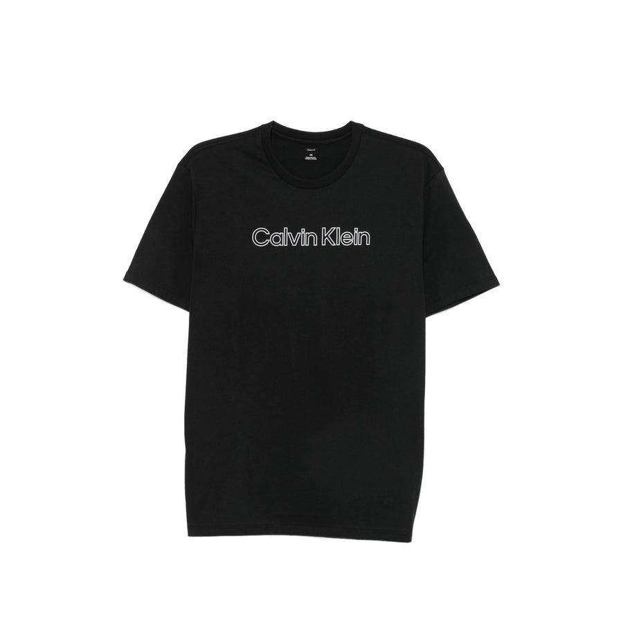 T-Shirt Logo Print Black Cotton T-shirts And Polos
