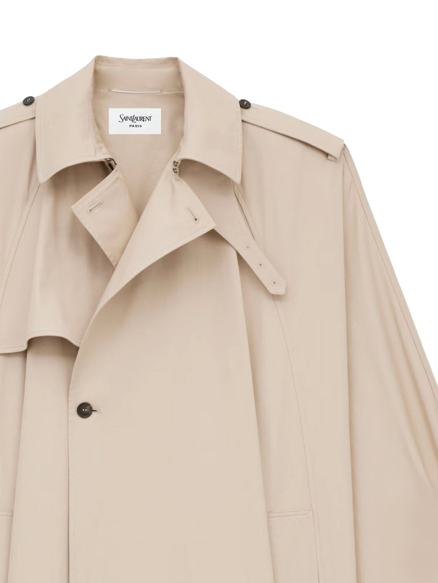 Saint Laurent Coats Beige Cotton