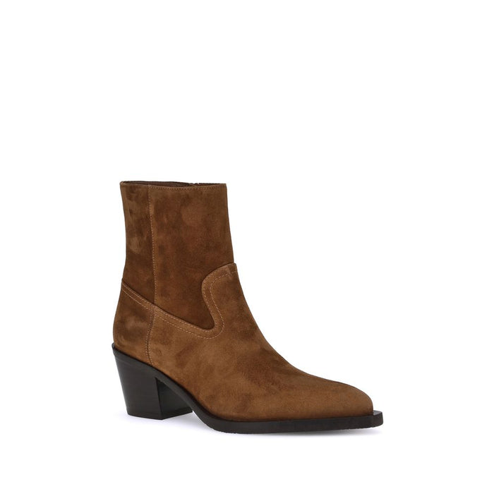 Stuart Weitzman 100% Calf Leather Bos Taurus ankle boot in brown — view 2