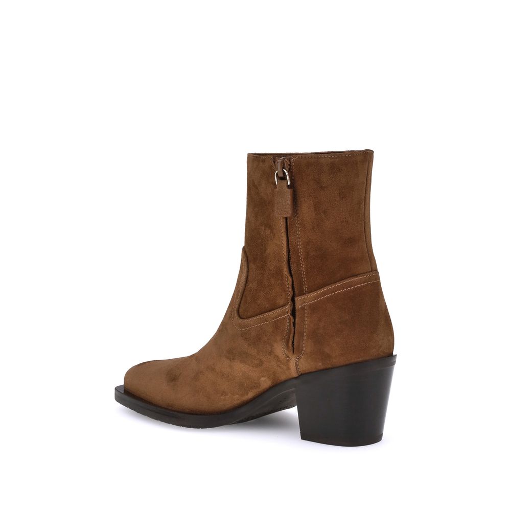 Stuart Weitzman 100% Calf Leather Bos Taurus ankle boot in brown — view 3