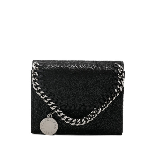 Wallet Tri-Fold Black Polyurethane & Purses