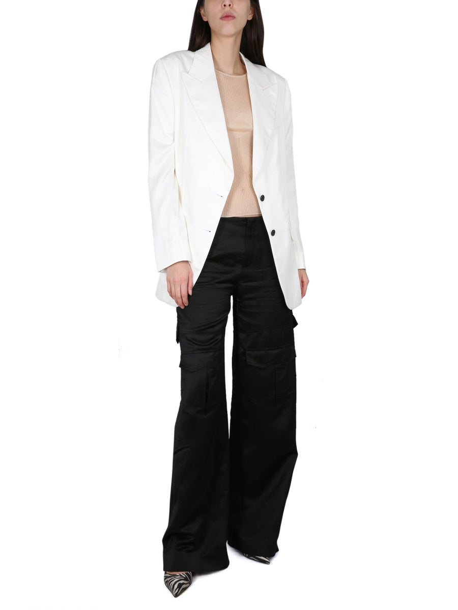 Boyfriend Jacket White Viscose