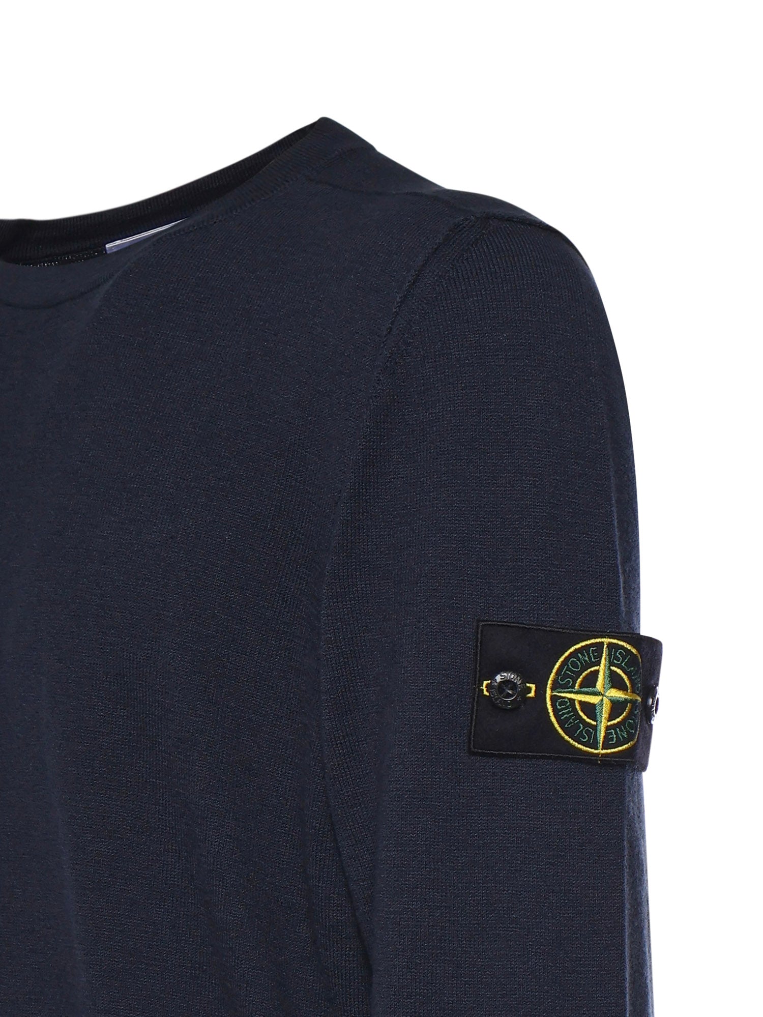 Stone Island Sweaters Blue Cotton Polyamide