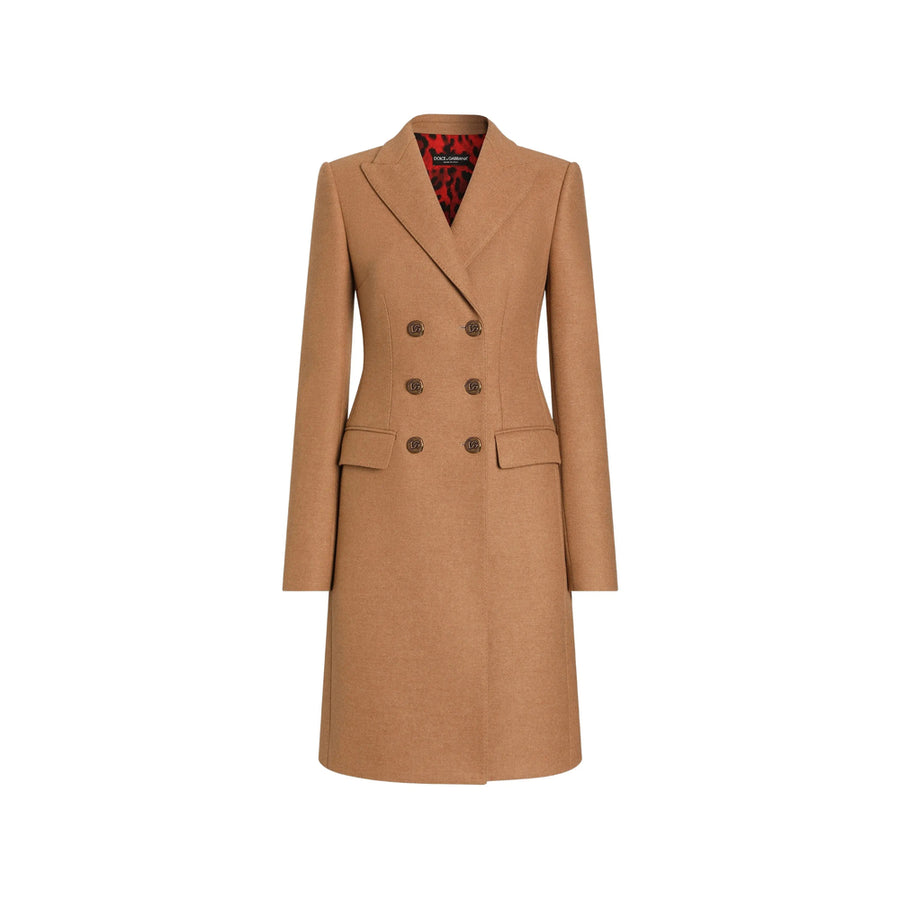 Double-Breasted Dolce Coat Beige Wool Neutrals Double Breasted & Peacoats