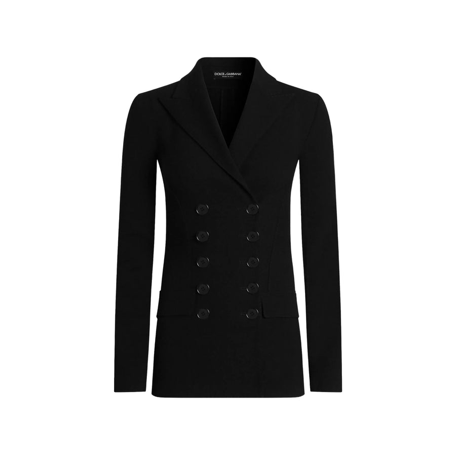 Double-Breasted Wool Blazer Black Virgin Blazers
