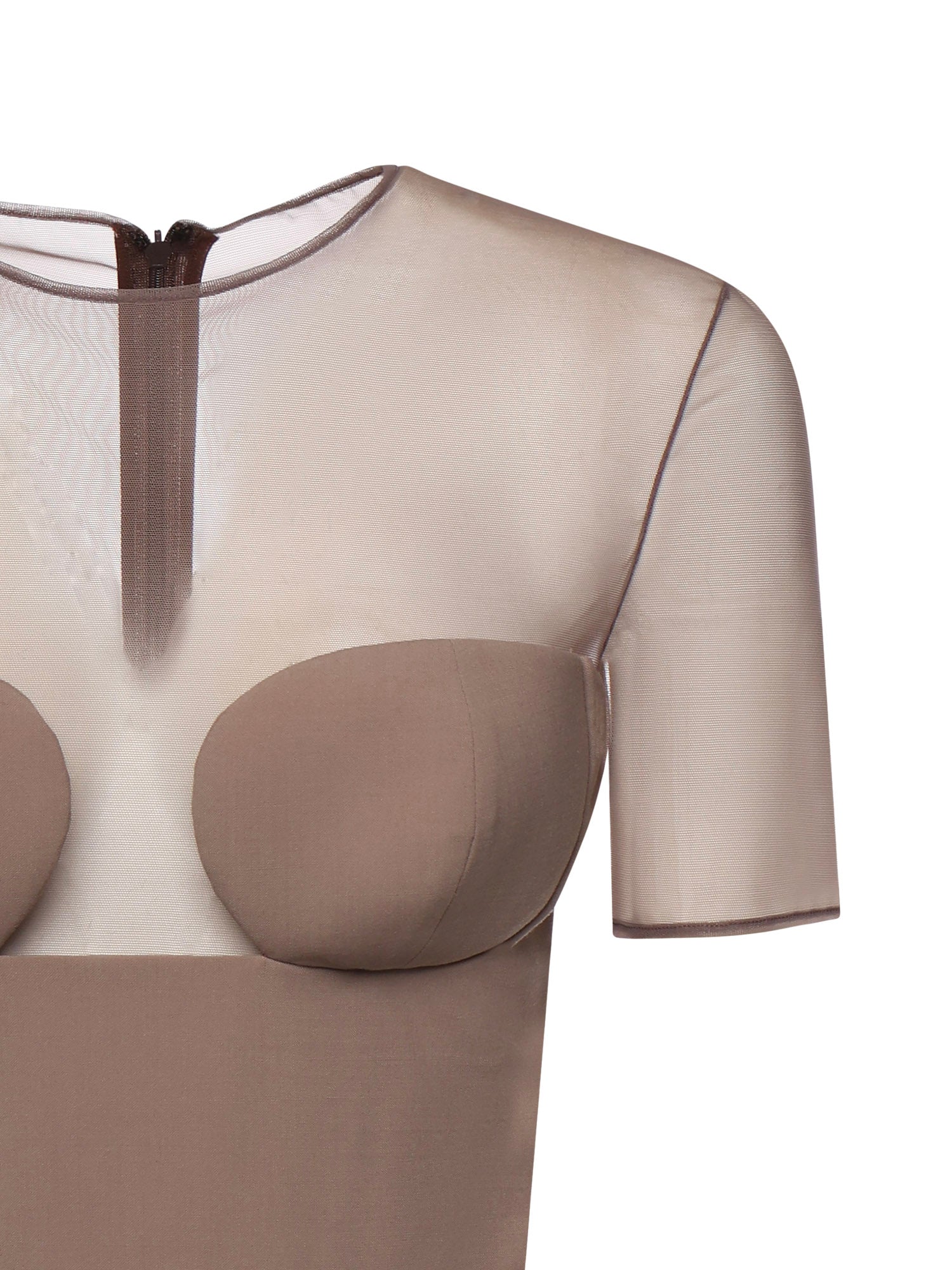 NENSI DOJAKA Top Taupe Gray Virgin Wool