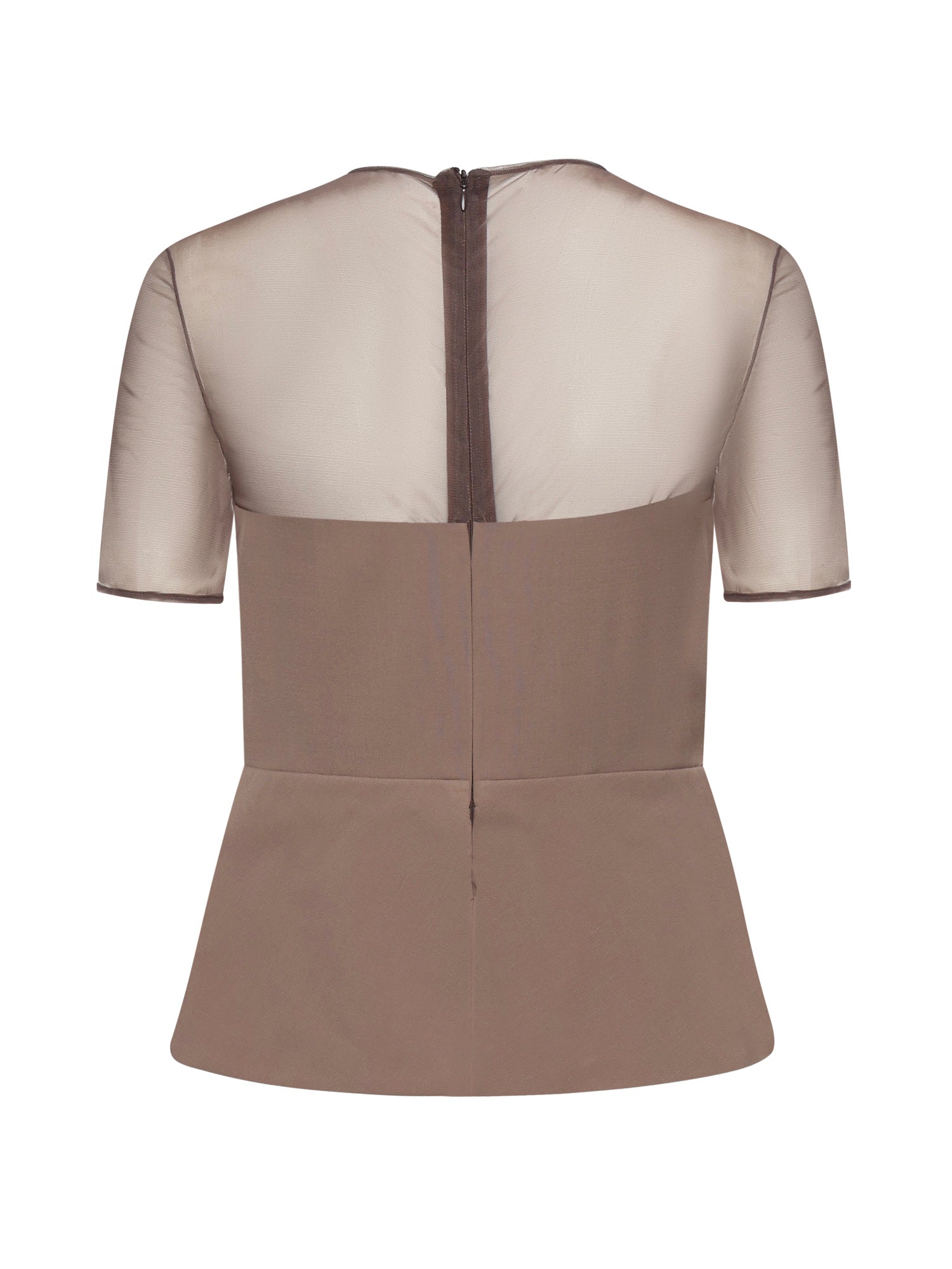 NENSI DOJAKA Top Taupe Gray Virgin Wool