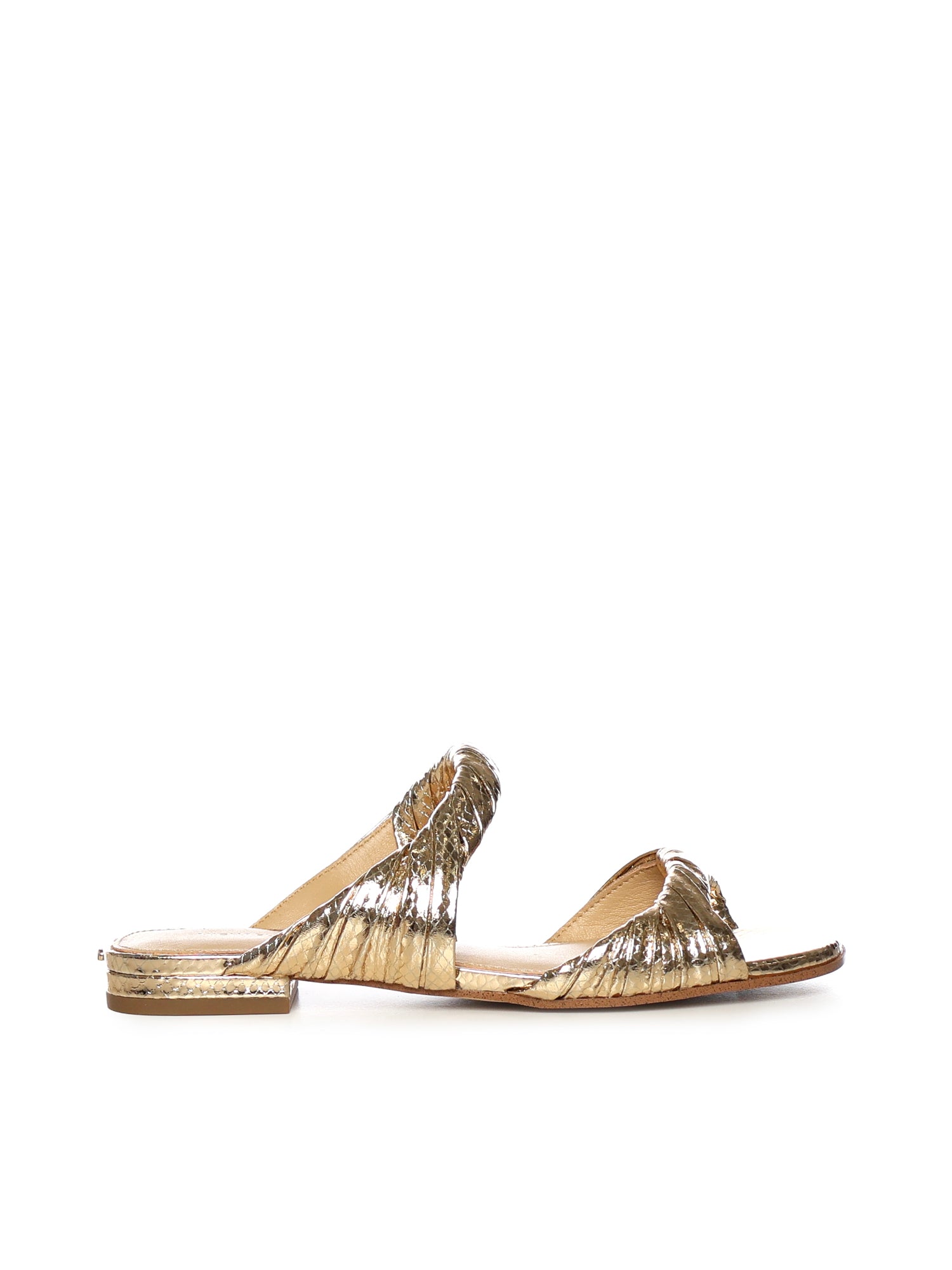 Michael Kors Sandals Pale Gold Metallic Goatskin