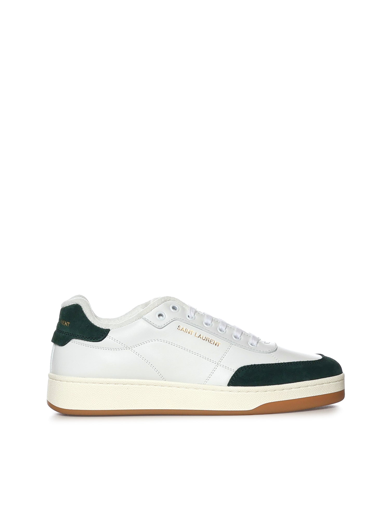 Saint Laurent Sneakers Optic White/bottle Green Calfskin