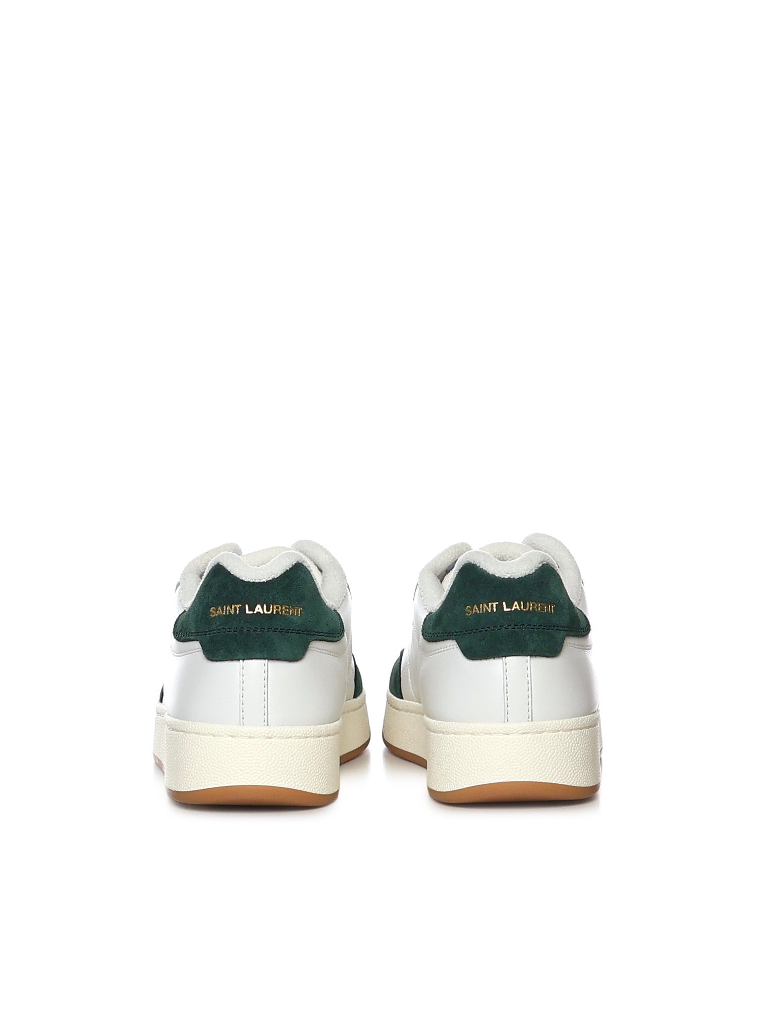 Saint Laurent Sneakers Optic White/bottle Green Calfskin