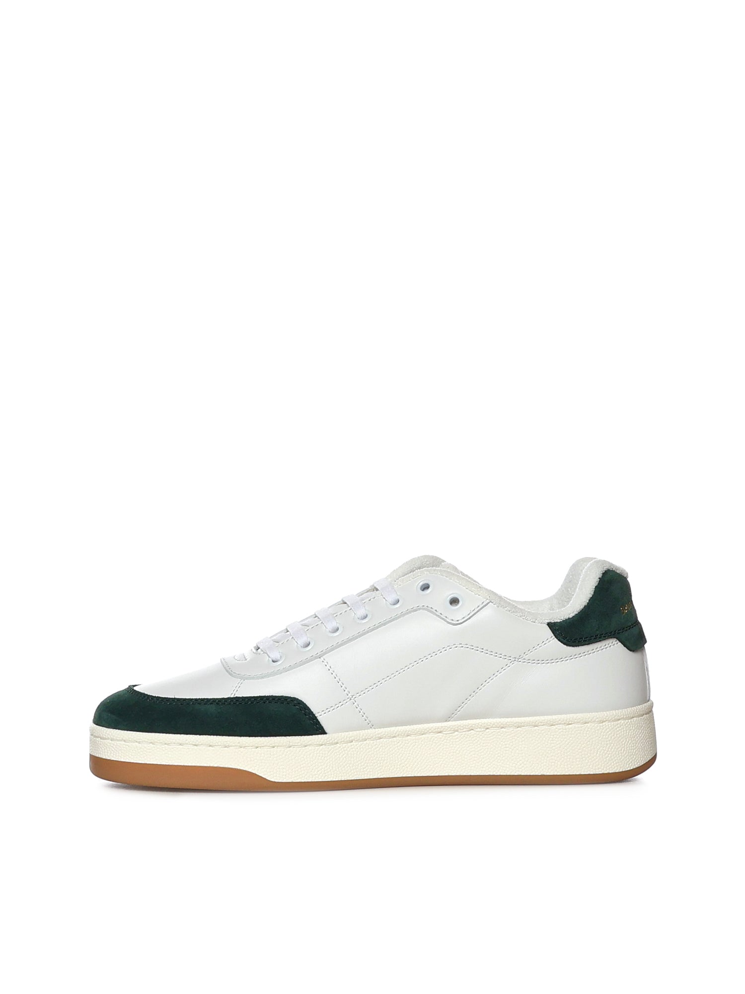 Saint Laurent Sneakers Optic White/bottle Green Calfskin