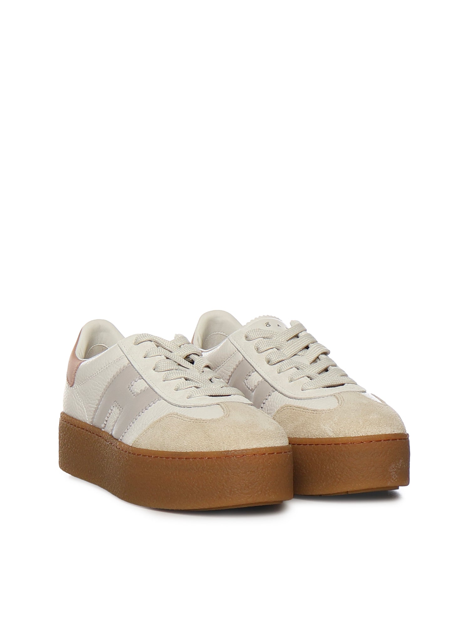 Hogan Sneakers Grey/pink/ivory Leather/suede