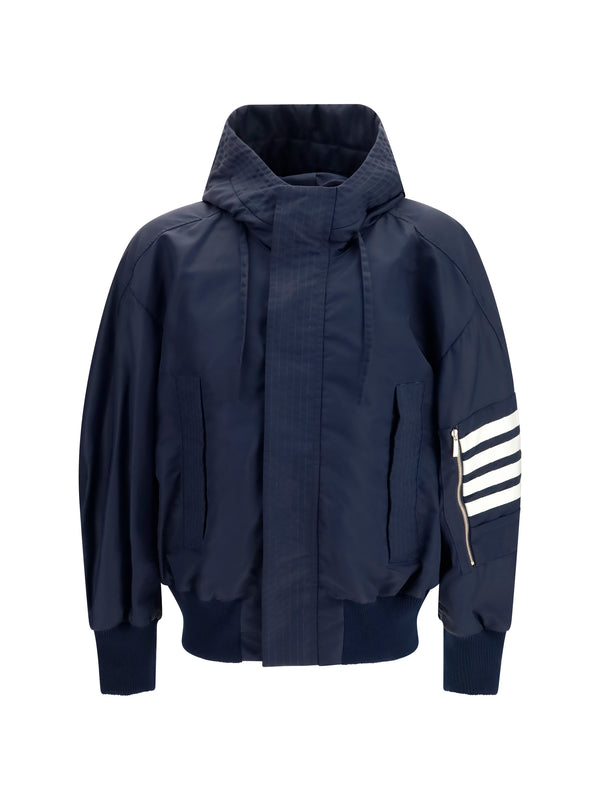 Thom Browne 95% Cotton jacket in navy