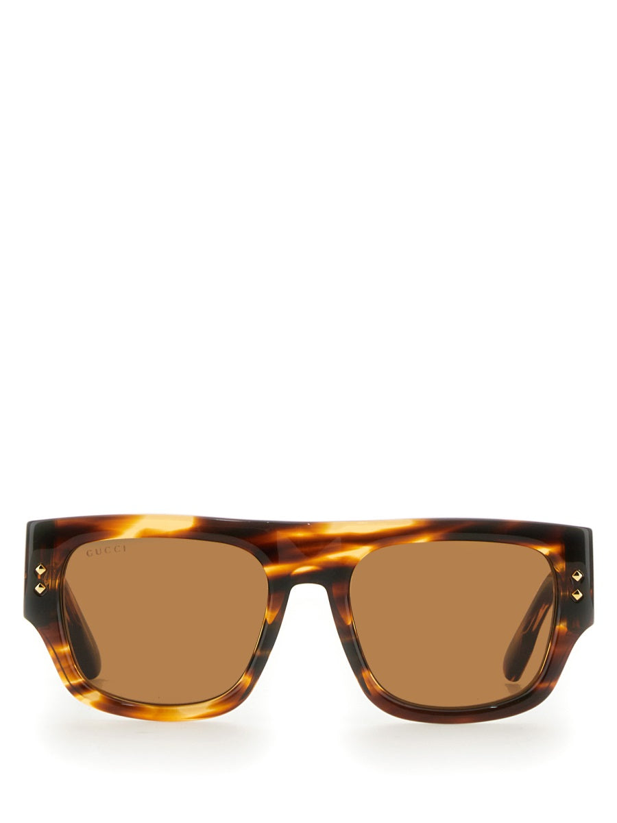 Square Sunglasses Brown Acetate