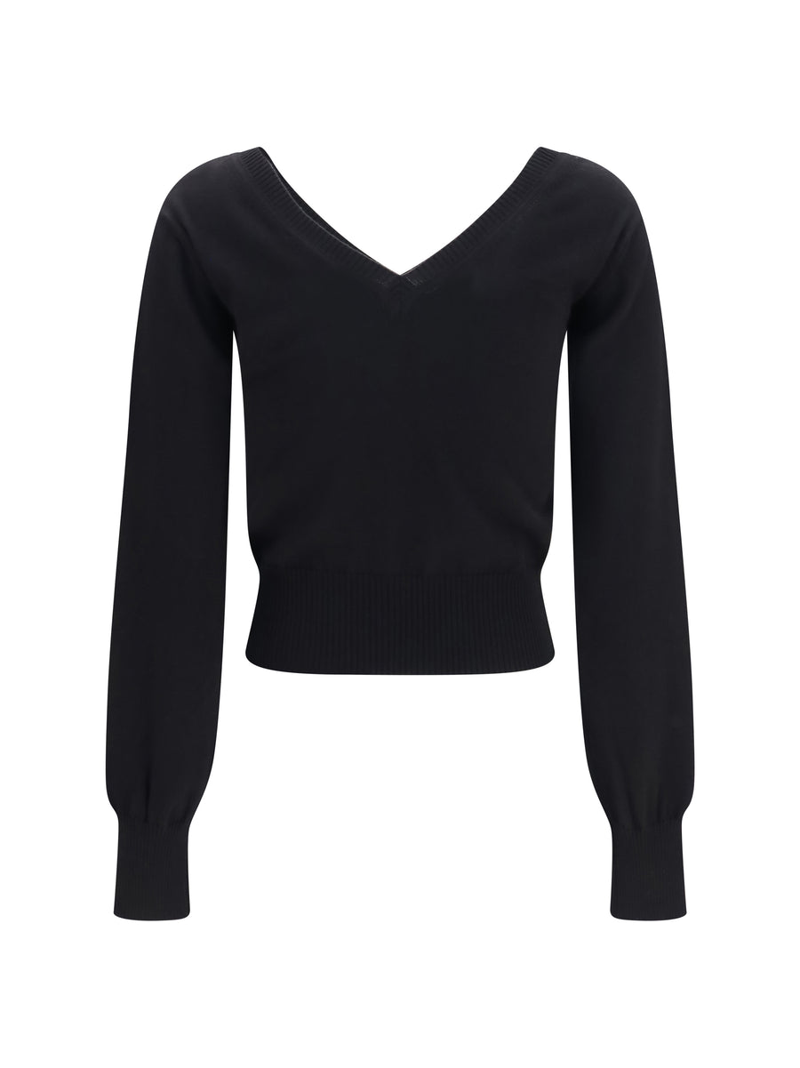 V-Neck Sweater Beatrice Black Cotton Cashmere