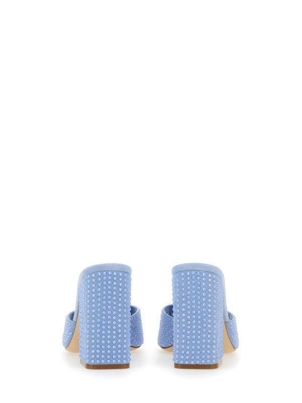 Holly Anja Mules Azure Suede Crystal
