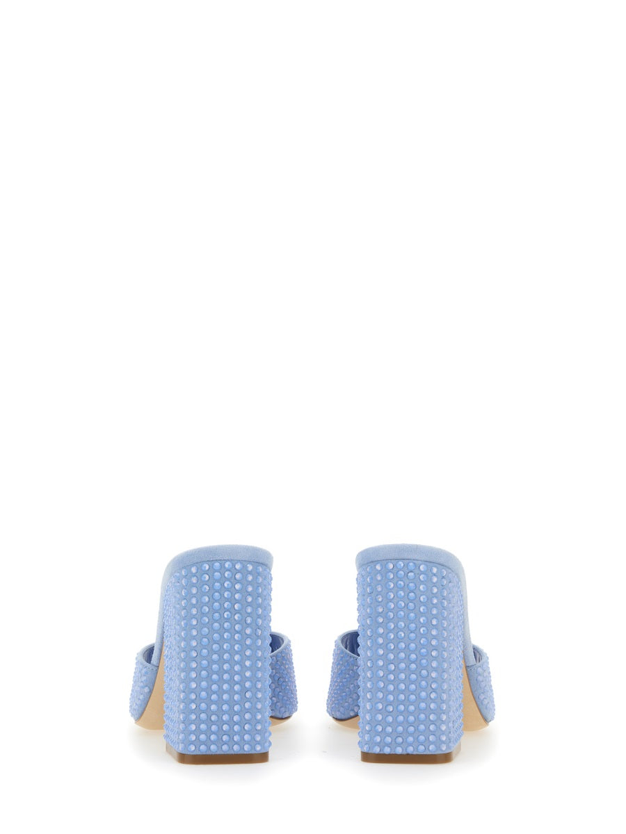 Holly Anja Mules Azure Suede Crystal