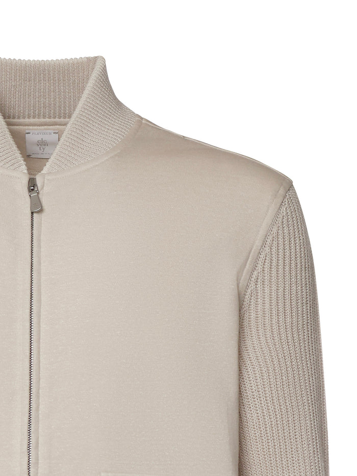 Eleventy Coats Sand/white Cotton