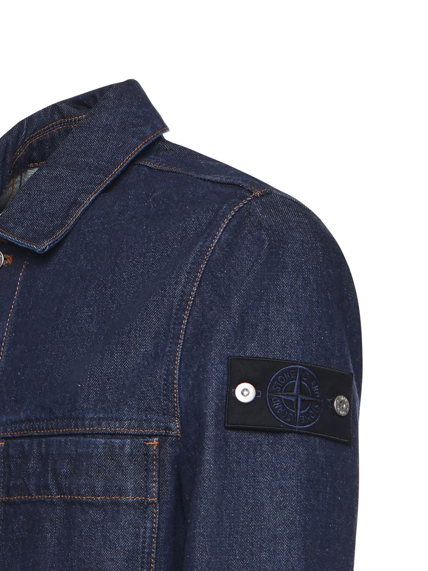 Stone Island Coats Blue Rinse Cotton