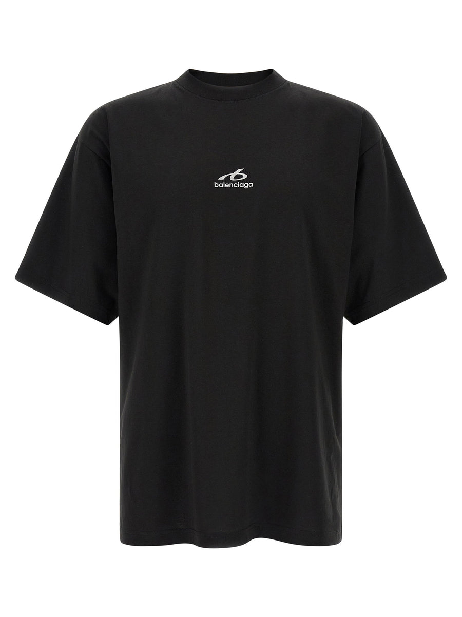 Balenciaga Logo-Graphic Cotton Jersey T-shirt — black