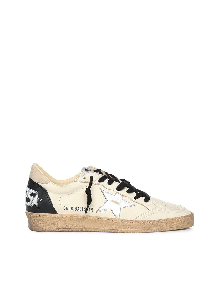 Golden Goose Sneakers White Beige Platinum Black Goatskin
