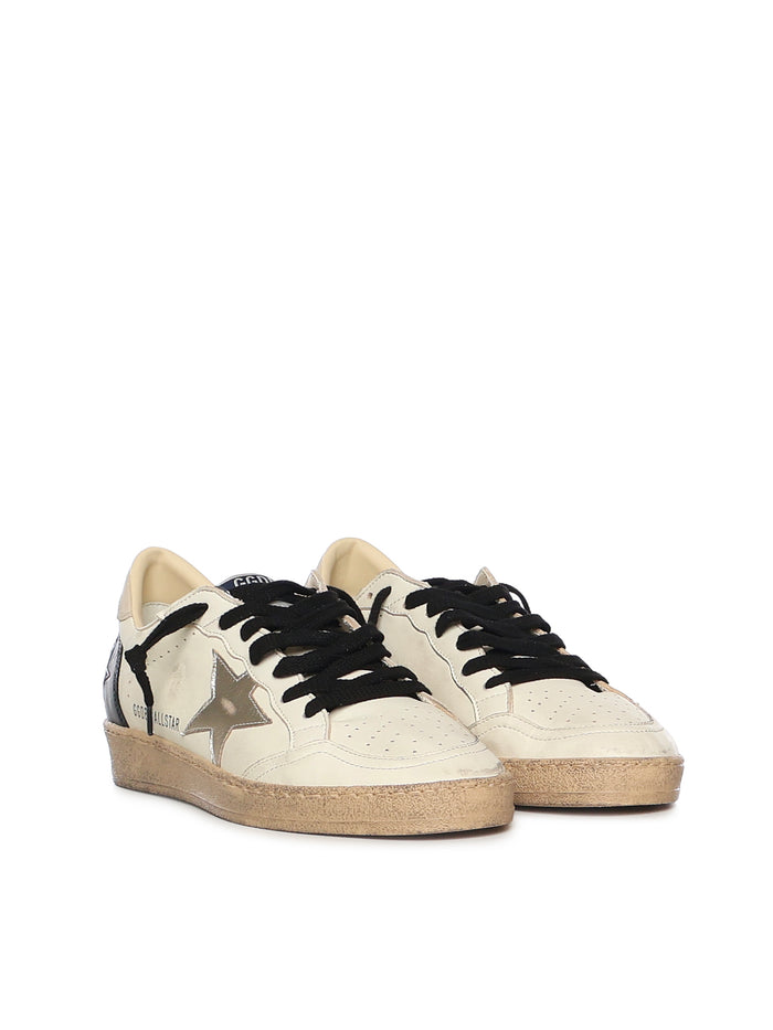 Golden Goose Sneakers White Beige Platinum Black Goatskin