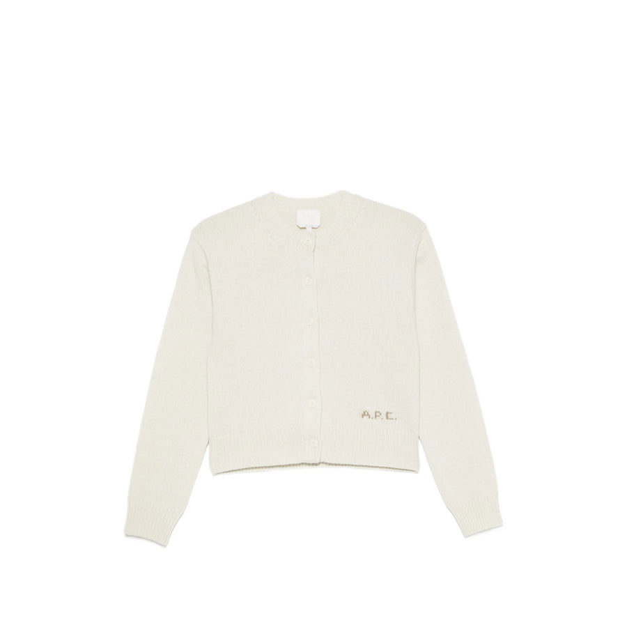 Cardigan Off White Fine Knit Neutrals Wool Cardigans