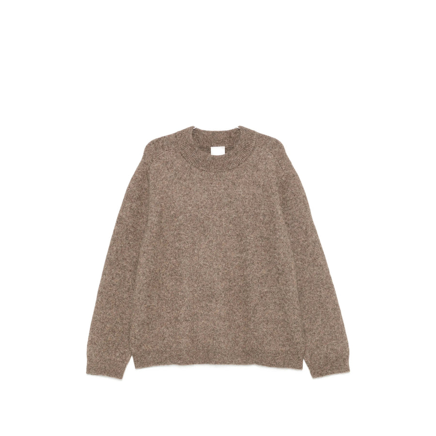 Crew Neck Sweatshirt Brown Cotton Sweatshirts
