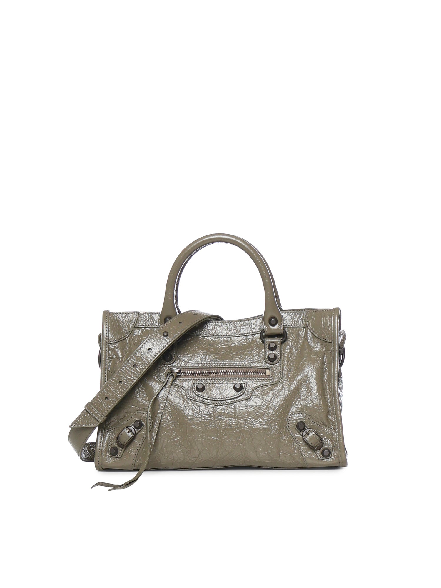 Balenciaga Bags Army Green Lambskin