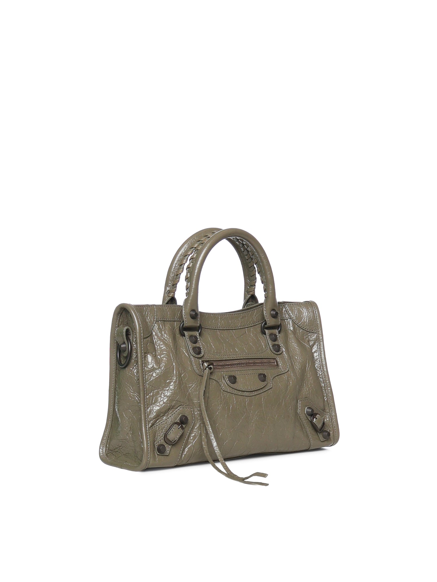Balenciaga Bags Army Green Lambskin