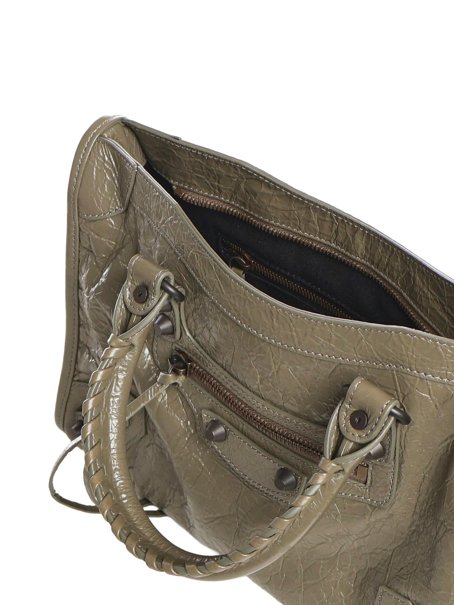 Balenciaga Bags Army Green Lambskin
