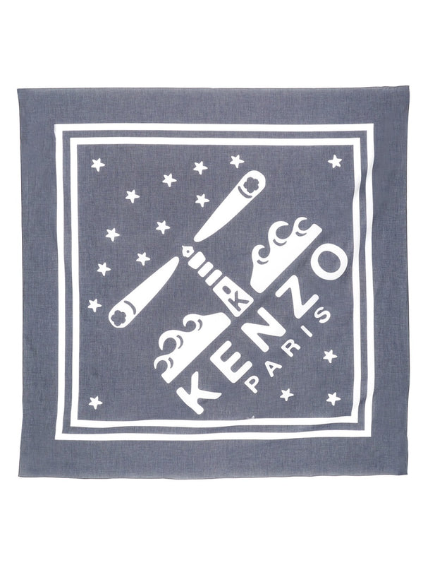 Lighthouse Large Scarf Blue Cotton