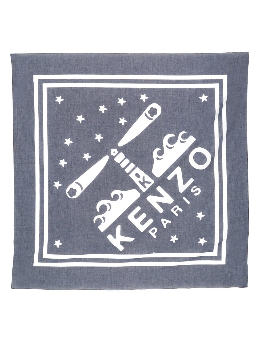 Lighthouse Large Scarf Blue Cotton