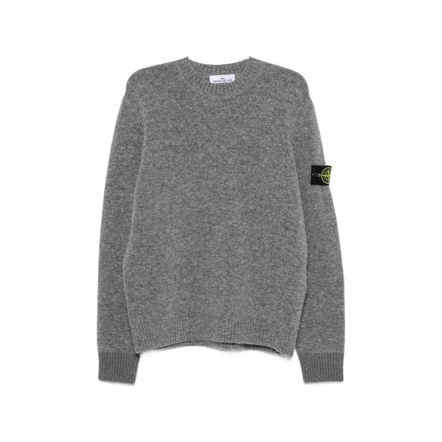 Crew Neck Sweatshirt Grey Cotton Sweater