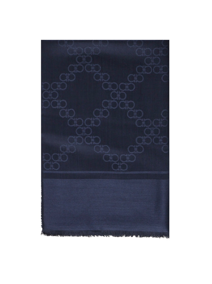 Ferragamo Scarfs Blue Silk