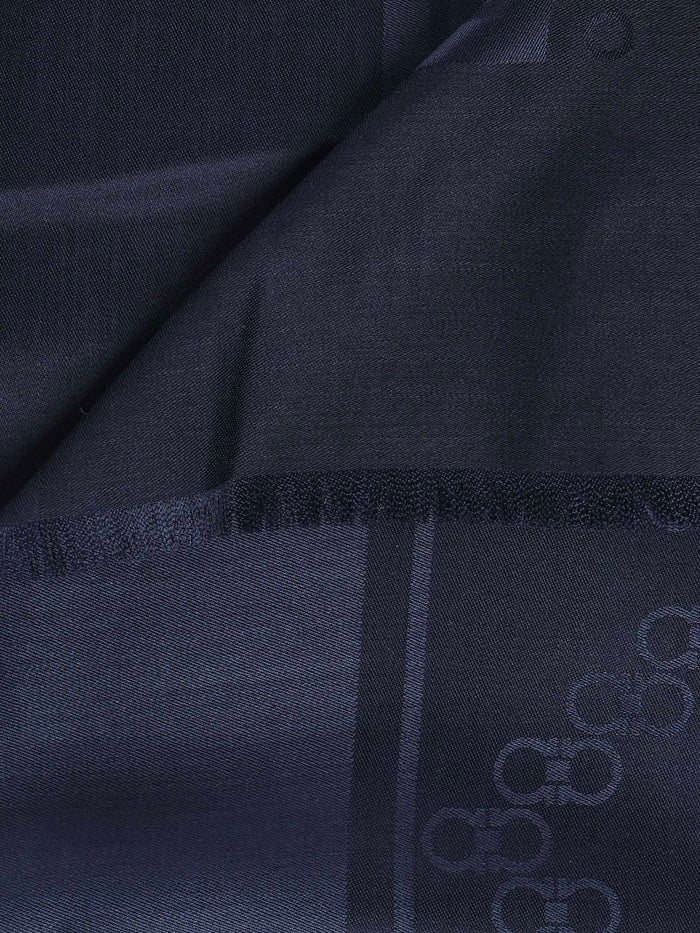 Ferragamo Scarfs Blue Silk