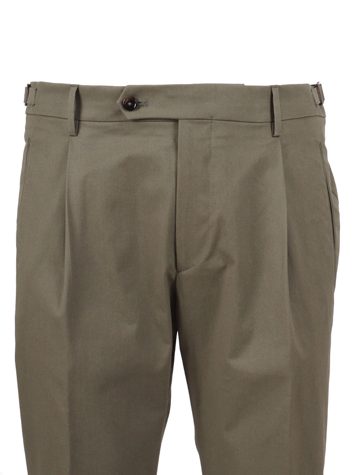 Retrolong Pants Green Cotton Elastane