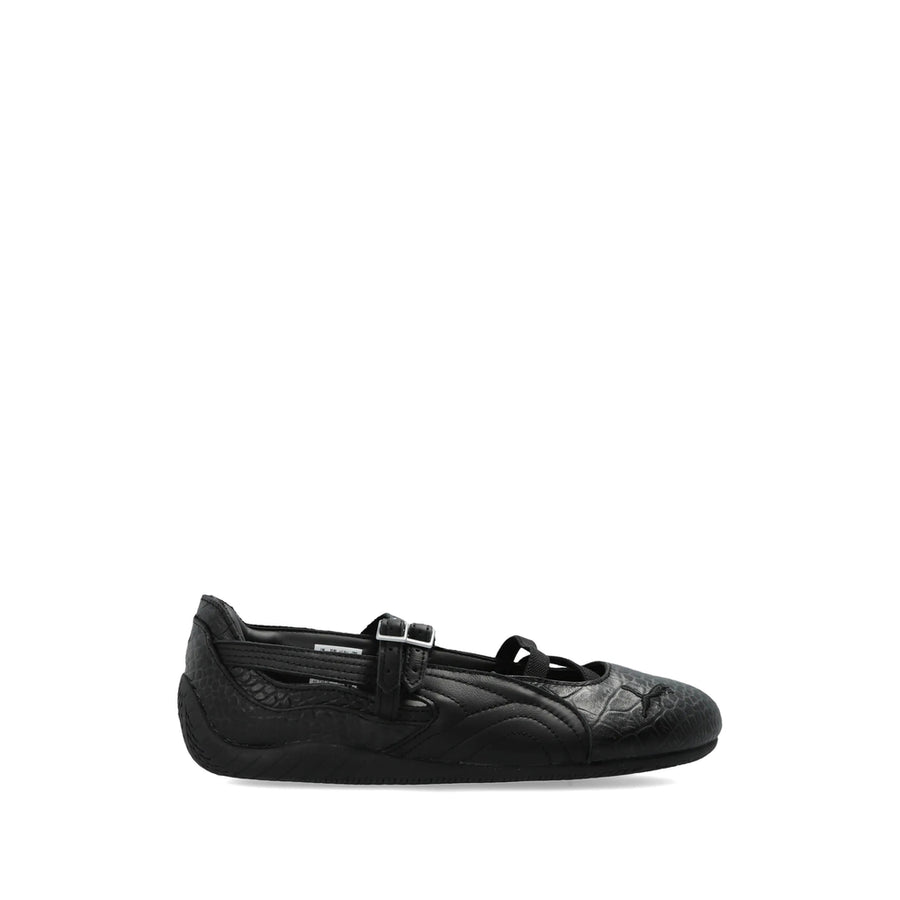 Sneakers Croc-Effect Black Trainers