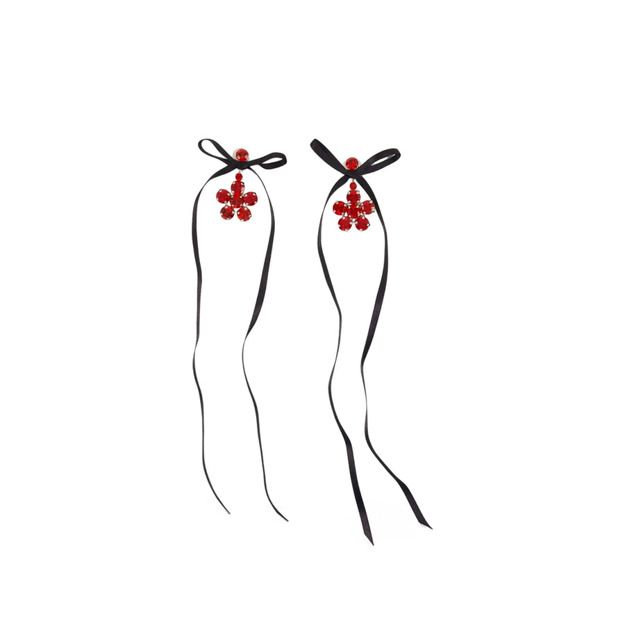 Drop Earrings Silver-Red Silver/red Metal: 100. Bracelets