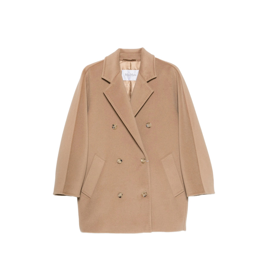 Double-Breasted Rebus Coat Beige Wool Neutrals Outer: Virgin Double Breasted & Peacoats