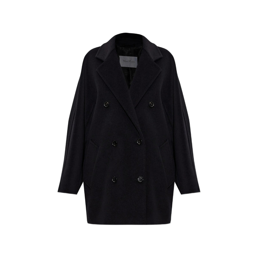 Double-Breasted Wool And Cashmere Coat Black Outer: Virgin Double Breasted & Peacoats