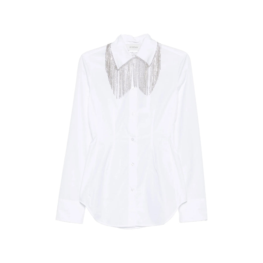Shirt With Crystal Detailing White Cotton