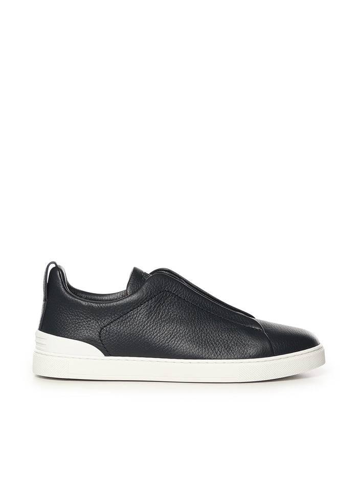 Zegna Sneakers Navy Deerskin/calfskin