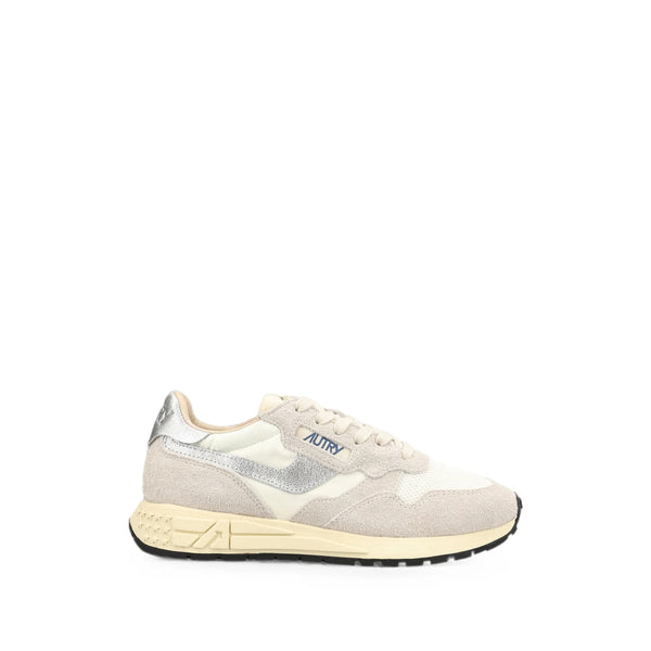 Panelled Mesh Sneakers Neutrals Leather