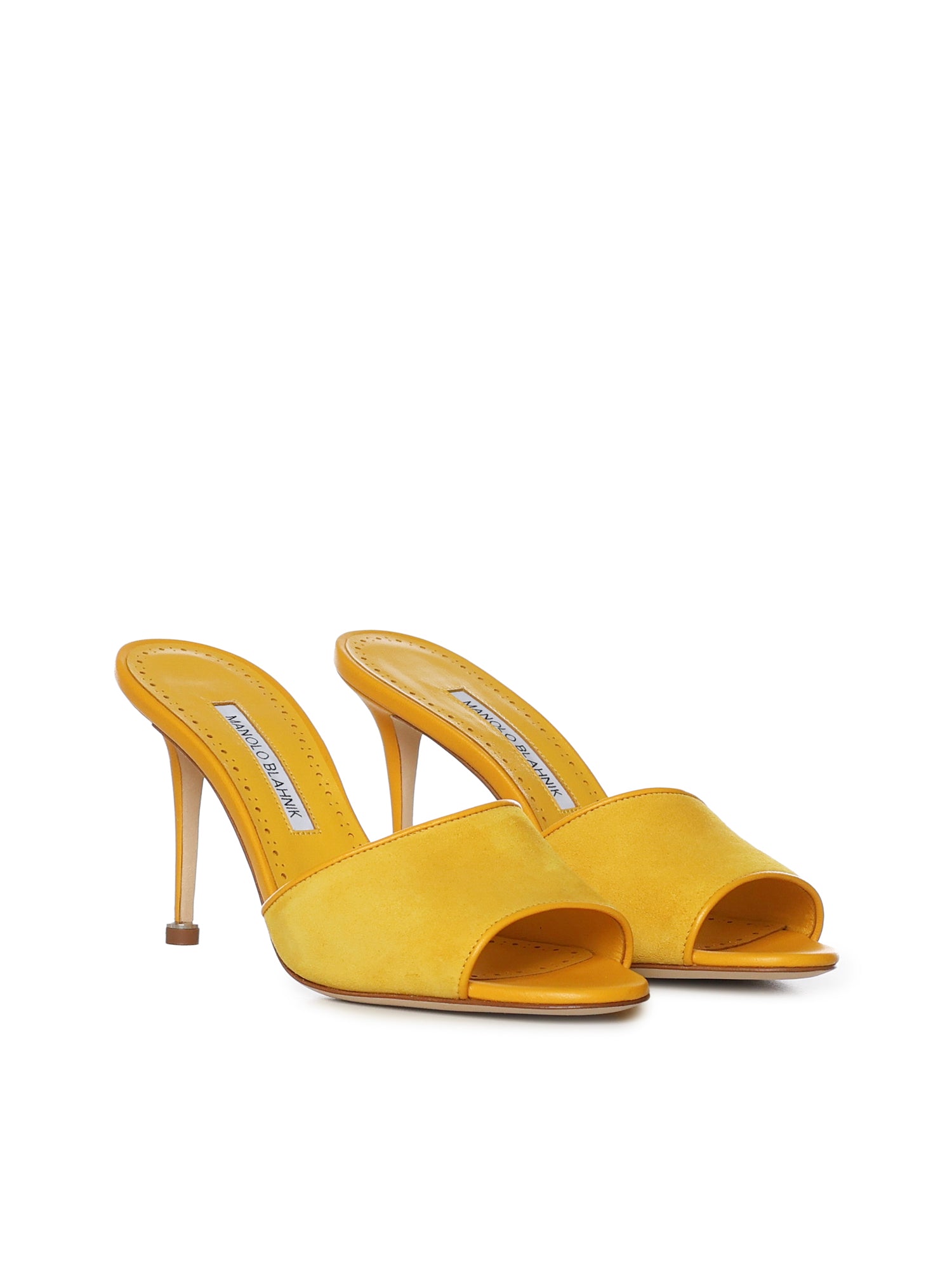 Manolo Blahnik Sandals Yellow Kidskin