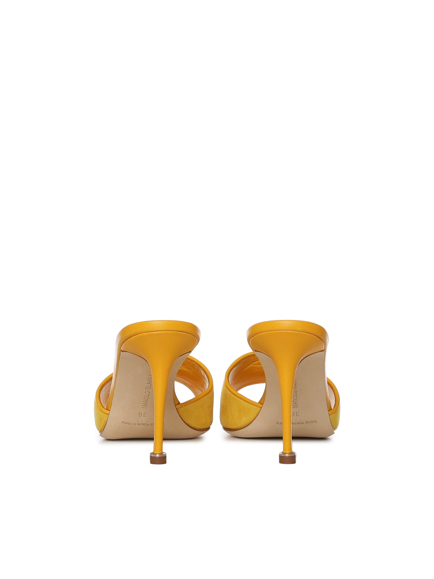 Manolo Blahnik Sandals Yellow Kidskin