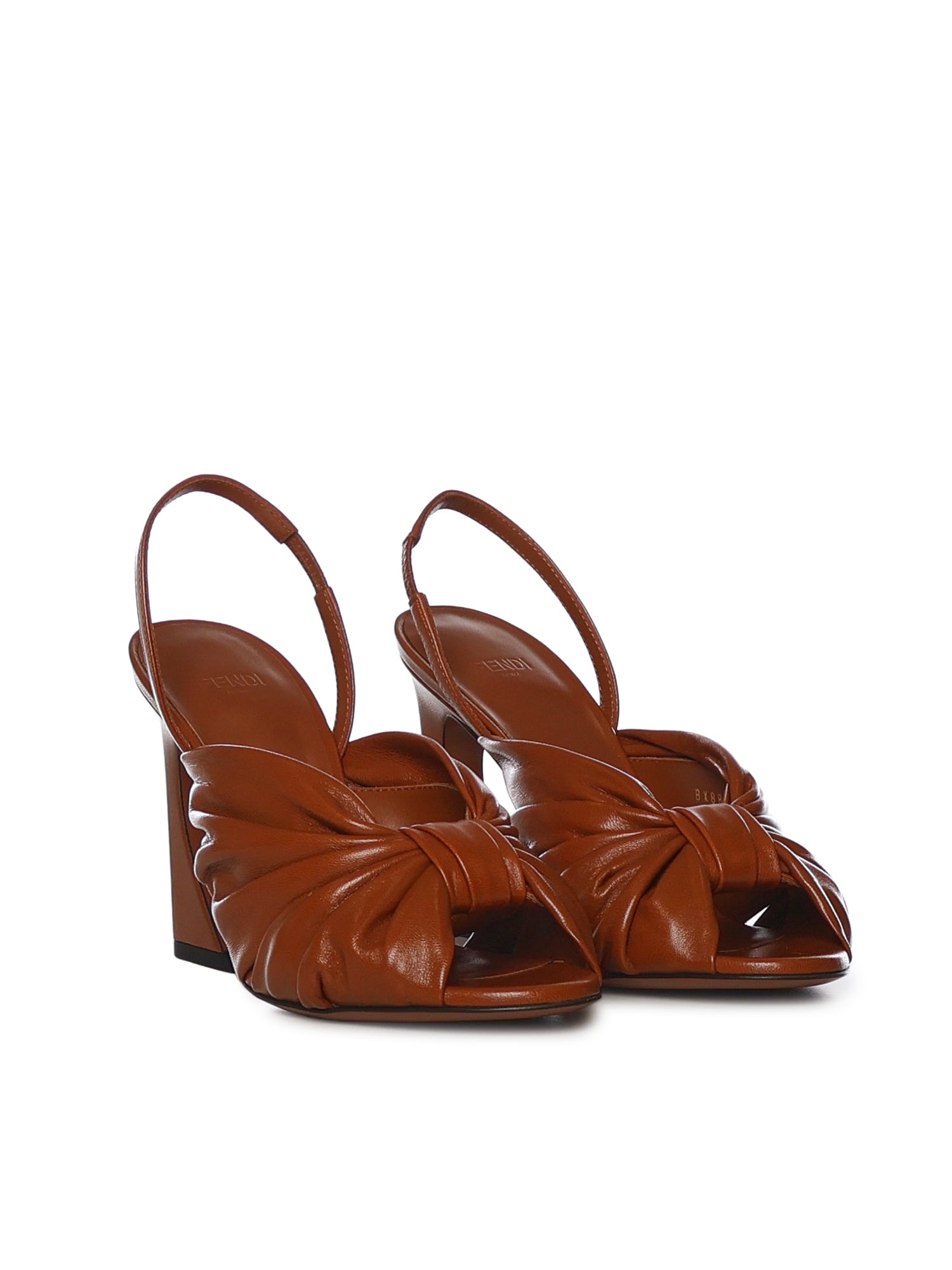 Fendi Flat shoes Orange Lambskin