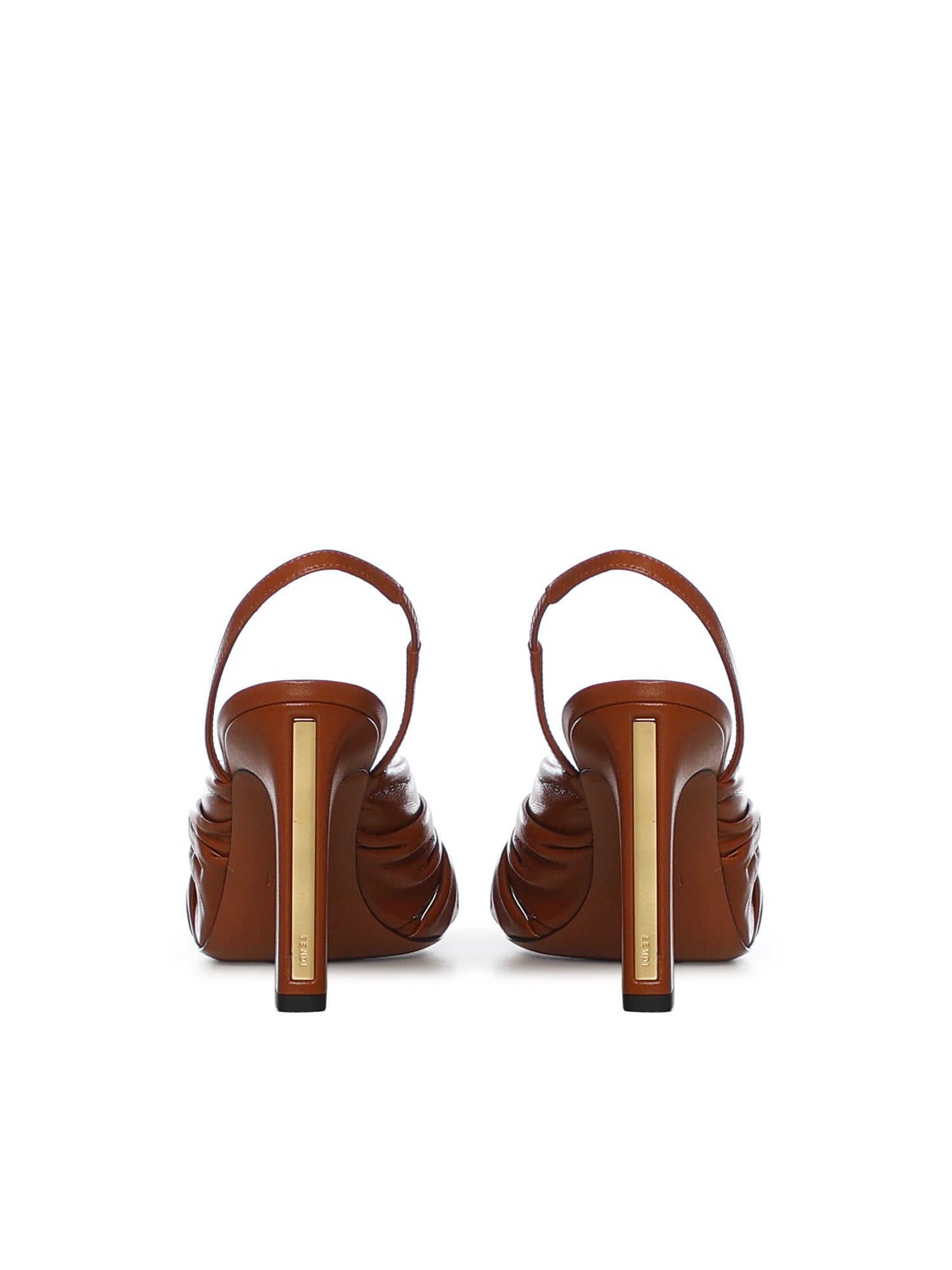 Fendi Flat shoes Orange Lambskin