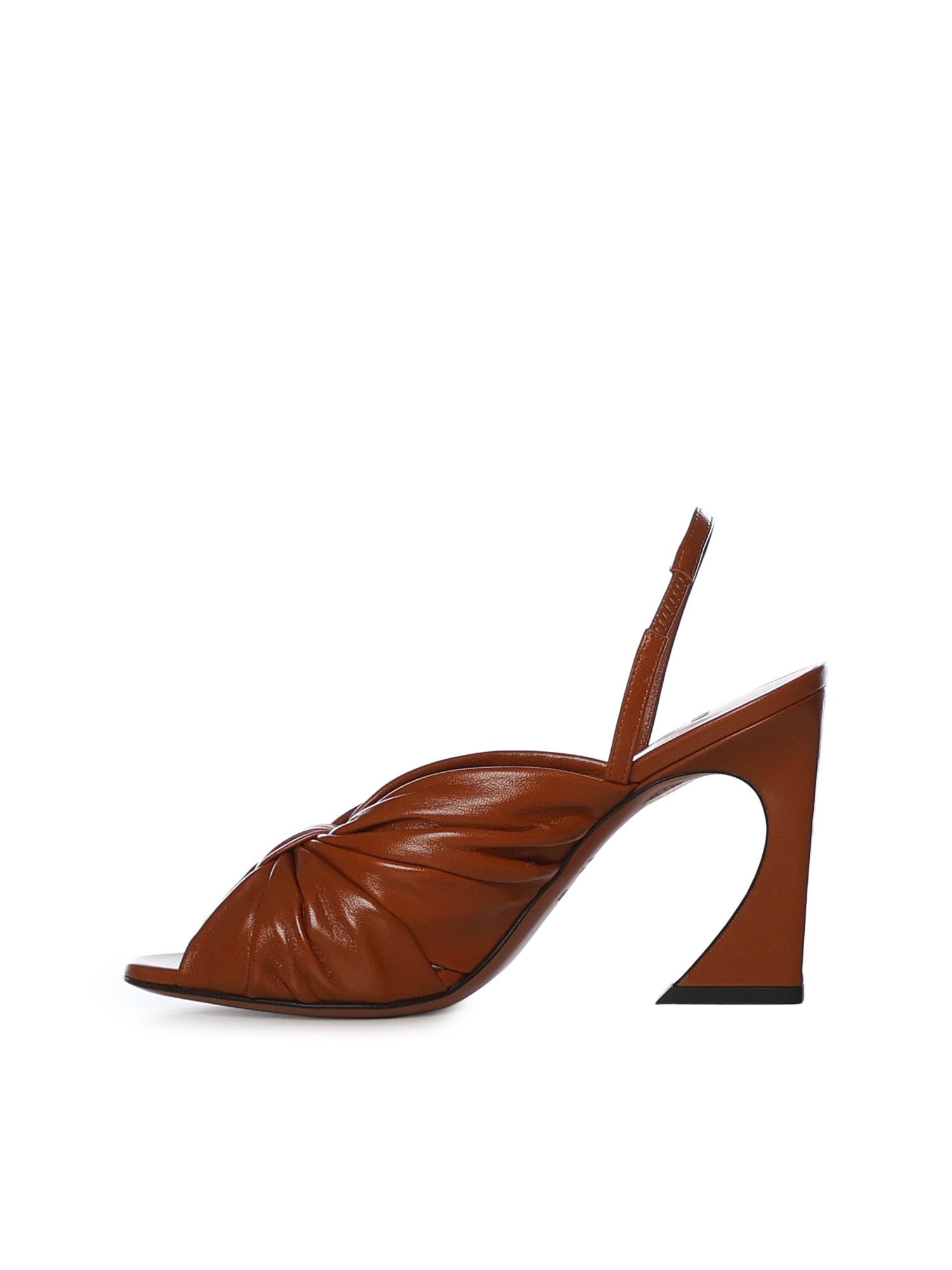 Fendi Flat shoes Orange Lambskin
